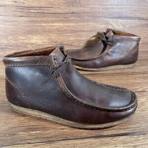 CLARKS Wallabee Brown Leather Chukka Boots Men’s Size 7.5 Shoes